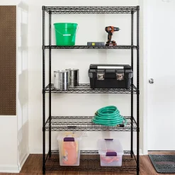 Online Honey Can Do 5-Shelf Metal Unit, 42"W, Black (SHF-01440) Shelving
