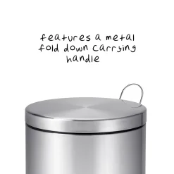 Honey-Can-Do Honey Can Do Stainless Steel Step Trash Cans with Lid, Silver, 7.92 & 0.8 Gallon (TRS-01886)