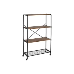 Clearance 4-Shelf 63"H Steel Mobile Bookcase, Black (SHF-08838) Bookcases