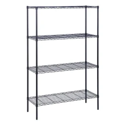 4-Shelf Metal Shelving Unit, 48"W, Black (SHF-05225) Shelving