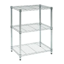 Sale 3-Shelf Metal Unit, 24"W, Chrome (SHF-01903) Shelving