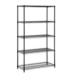 Best 5-Shelf Metal Unit, 36"W, Black (SHF-09627) Shelving