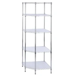 5-Tier Corner Shelf, Chrome (SHF-04886) Shelving