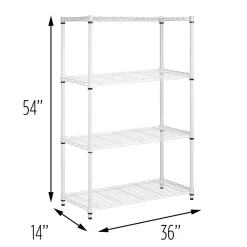 Outlet 4-Tier Heavy-Duty Adjustable Shelving Unit with 250-lb Weight Capacity, 14