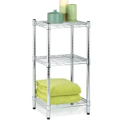 Online 3-Tier Modular Stacking Shelf, Chrome (SHF-09364) Shelving