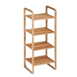 Sale 4-Tier Shelf, Natural Bamboo (SHF-09337) Shelving