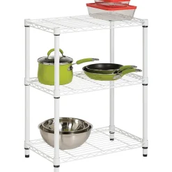 Clearance 3-Tier Shelving Unit - 250 Lb. Capacity, White (SHF-09619) Shelving