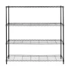 Online 4-Tier Slim Profile Wide Shelving Unit, Black (SHF-10003) Shelving