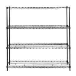 Online 4-Tier Slim Profile Wide Shelving Unit, Black (SHF-10003) Shelving