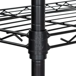 Online 4-Tier Slim Profile Wide Shelving Unit, Black (SHF-10003) Shelving