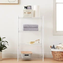 Best 4-Tier Wire Shelving Unit, White (SHF-09452) Shelving
