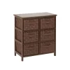 Hot Woven Strap 6 Drawer Storage Chest with Wooden Frame, Java Brown (TBL-03758) Storage Cabinets