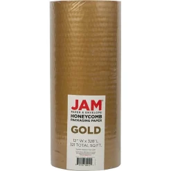 JAM Paper Honeycomb Packing Paper Roll, Gold, 12" x 328' (PP10001YE)* Packing Paper & Rolls
