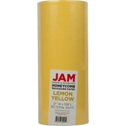 JAM Paper Honeycomb Packing Paper Roll, Lemon Yellow, 12" x 328' (PP10001YE)* Packing Paper & Rolls