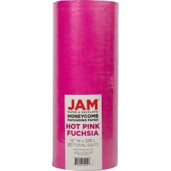 JAM Paper Honeycomb Packing Paper Roll, Fuchsia Pink, 12" x 328' (PP10001FU)* Packing Paper & Rolls