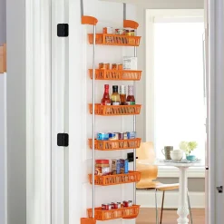 Clearance OTD 6-Shelf Hanging Storage Rack, 57" x 19.25" x 6.25", Orange (2152-1) Shelving