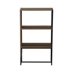 Discount Wrap 41.5" 3-Shelf Bookcase, Brown/Black Laminate/Steel (8260-1) Bookcases
