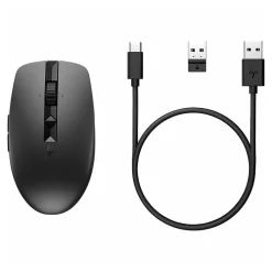 HP 710 Rechargeable Silent Wireless Ergonomic Track-On-Glass Mouse, Black (6E6F2AA)* Ergonomic Mice