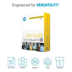 New All-In-One22 8.5" x 11" Multipurpose Paper, 22 lbs., 96 Brightness, 750 Sheets/Ream (208850) Multipurpose Paper