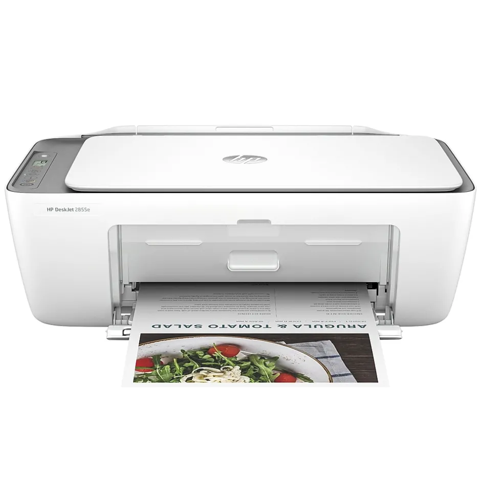 Color Printers<HP DeskJet 2855e Wireless All-in-One Color Inkjet Printer, Scanner, Copier, Best for Home, 3 Months of Ink Included (588S5A)