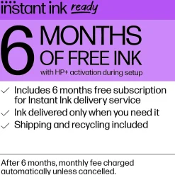 Instant Photo Printers<HP DeskJet 2734e Wireless Color Inkjet Printer, All-In-One, Print, Scan, Copy, 6 Months FREE Ink with + (26K72A#B1H)