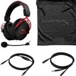 HP HyperX Cloud Alpha Noise Canceling Over-the-Ear Stereo Gaming Headset, 3.5mm, Black/Red (4P5L1AA)* Gaming Headsets