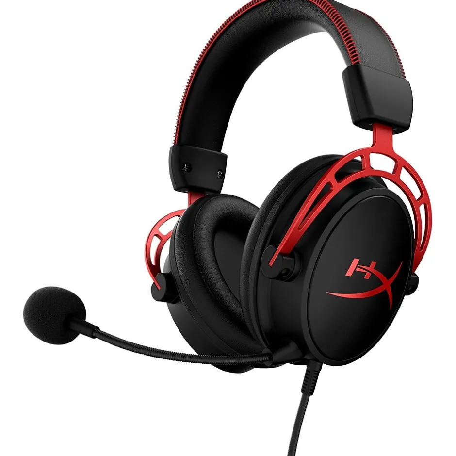 HP HyperX Cloud Alpha Noise Canceling Over-the-Ear Stereo Gaming Headset, 3.5mm, Black/Red (4P5L1AA)* Gaming Headsets