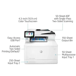 Color Printers<HP LaserJet Enterprise MFP M480f All-in-One Color Laser Printer 3QA55A#BGJ