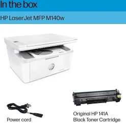 Black & White Printers<HP LaserJet MFP M140w Wireless Black & White All-in-One Laser Printer, Scanner, Copier, Best for Home Office (7MD72F)