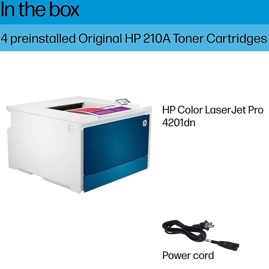 Color Printers<HP LaserJet Pro LJP 4201dn Color Laser Printer, Single-Function, Print (4RA85F)