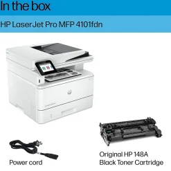 Black & White Printers<HP LaserJet Pro MFP 4101fdn Wired Black & White Laser Printer, All-In-One Print, Copy, Scan, Fax, Best for Office (2Z618F)