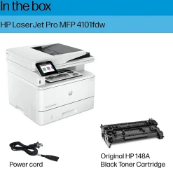 Black & White Printers<HP LaserJet Pro MFP 4101fdw Wireless Black & White Laser Printer, All-In-One, Print, Scan, Copy, Fax, Best for Office (2Z619F)