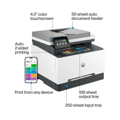 Color Printers<HP LaserJet Pro MFP 3301fdw Wireless All-in-One Color Laser Printer, Scanner, Copier, Fax, Best for Office (499Q5F)