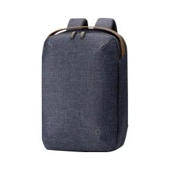 HP Renew Laptop Backpack, Heather Blue/Brown Fabric/Faux Leather (1A212AA#ABL)