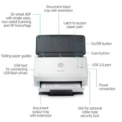Portable Scanners<HP Scanjet Pro 3000 s4 Duplex Desktop Document Scanner, White (6FW07A#BGJ)