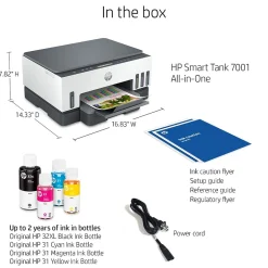 Color Printers<HP Smart Tank 7001 Wireless All-in-One Color Ink Tank Printer Scanner Copier, 2 years ink included (28B49A)