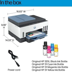Color Printers<HP Smart Tank 7602 Wireless All-in-One Color Ink Tank Printer Scanner Copier Fax, 2 years of ink (28B98A)