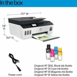 Color Printers<HP Smart Tank Plus 651 Wireless All-in-One Ink Tank Printer with up to 2 Years of Ink Included (7XV38A)