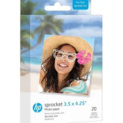 Discount Sprocket 3.5 x 4.25" Zink Sticky-Backed Photo Paper, 20 Sheets/Pack (IZ3X420) Photo Paper