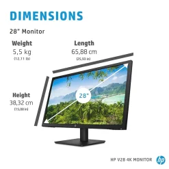 HP V28 28" 4K LED Monitor, Black (8WH57AA#ABA)* Flat Monitors