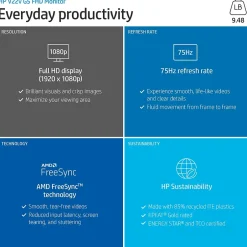 HP V22v G5 21.45" LED Monitor, Black (65P56AA#ABA)* Flat Monitors