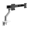 Humanscale Adjustable Dual Monitor Arm, Polished Aluminum/White (M81CMWB2B.WFH)* Ergonomic Monitor & Laptop Stands