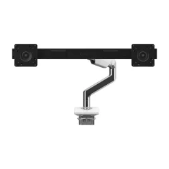 Humanscale M8.1 Adjustable Dual Monitor Arm, Up to 28" Monitors, Polished Aluminum (M82CBW)* Monitor Mounts & Stands