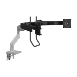 Humanscale M10 Adjustable Triple Monitor Arm with Crossbar and Handle, up to 26.5" Monitors, Silver (M13HBS)* Ergonomic Monitor & Laptop Stands