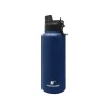 Water Bottles<HYDRAFLOW Hybrid Stainless Steel Vacuum Insulated Dual Lid Bottle, 34 oz., Navy (300253)