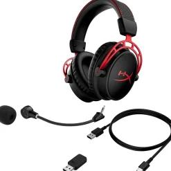 HyperX Cloud Alpha Wireless Noise Canceling Over-the-Ear Stereo Gaming Headset, Black/Red (4P5D4AA)* Gaming Headsets