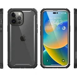 Cell Phone Cases<i-Blason Ares Black Case for iPhone 14 Pro Max (iPhone2022Pro-6.7-Ares-SP-Black)