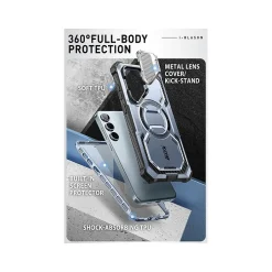 Cell Phone Cases<i-Blason ArmorBox MagSafe Rugged Case for Samsung Galaxy S24, Shock Absorbing, Metallic Blue (GS24ABSPTT)