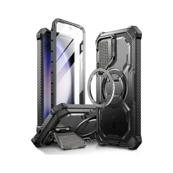 Cell Phone Cases<i-Blason ArmorBox MagSafe Rugged Case for Samsung Galaxy S24+, Shock Absorbing, Black (GS24PLUSABSPBK)