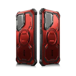 Cell Phone Cases<i-Blason ArmorBox MagSafe Rugged Case for Samsung Galaxy S24+, Shock Absorbing, Metallic Red (GS24PLUSABSPRD)